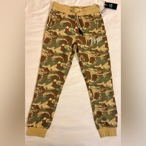 PRPS Camo Logo Joggers Sweatpants Beige/Army Men's E00P606-BGE Size Medium NEW